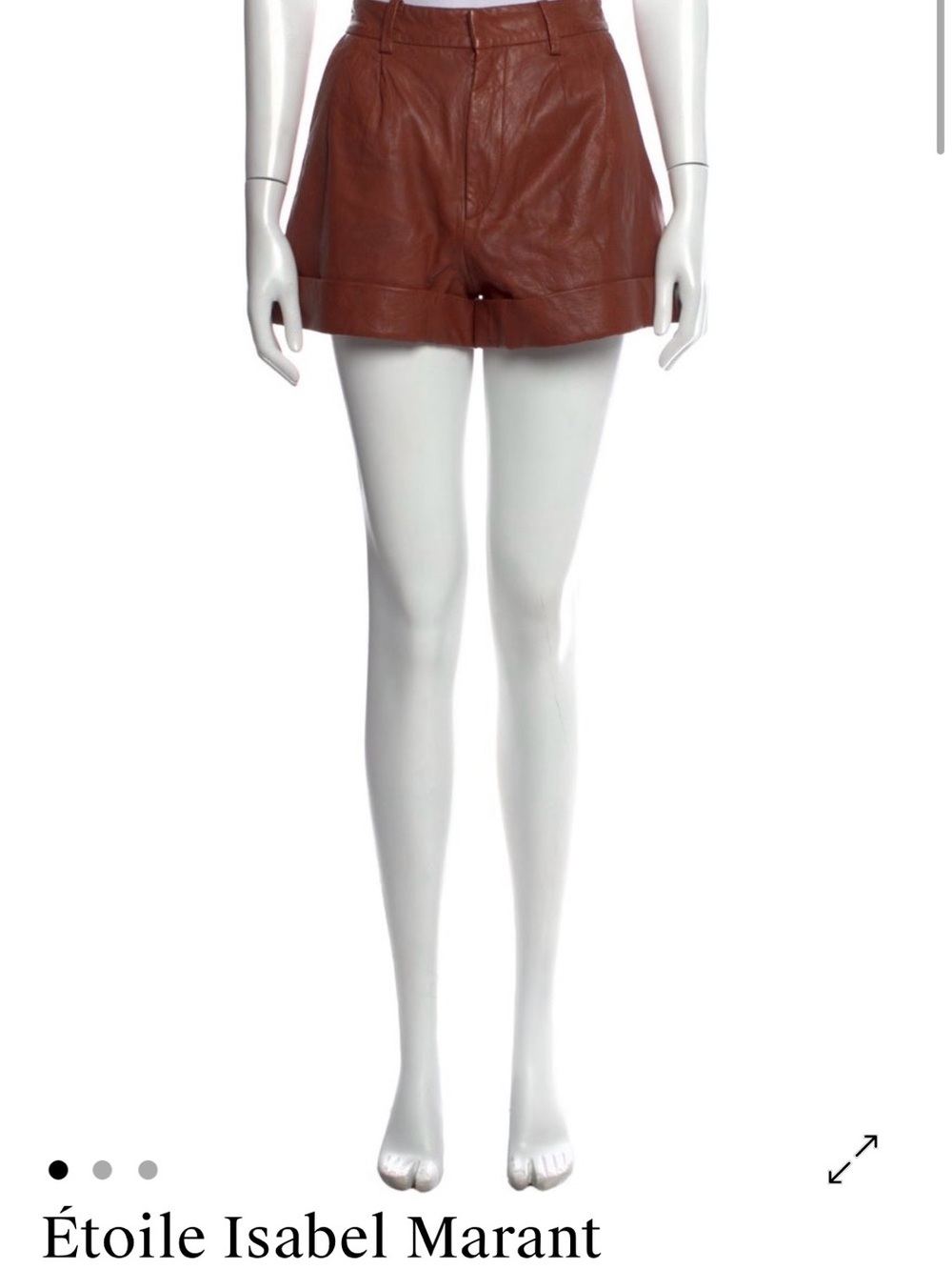 Isabel Marant ran/Brown/ Lamb Leather High-Waist Shorts